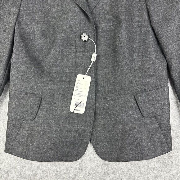 Akris Blazer Jacket Womens 10 Wool Blend Stretch Hidden Button Career Office NEW - Picture 3 of 14
